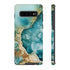Aquamarine inspired Geode in Watercolor - Impact Resistant Phone Case Samsung Galaxy S10 Plus Matte